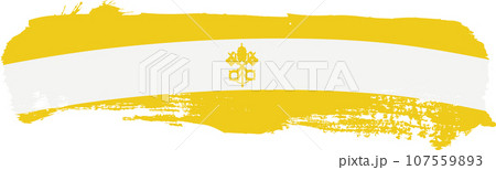 Vatican flag brush element, vector illustration isolated on a white 107559893