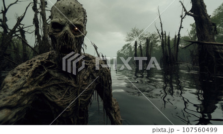 Intense FPS gaming action as the player hunts terrifying monsters. Intense FPS gaming action as the player hunts terrifying monsters. 107560499