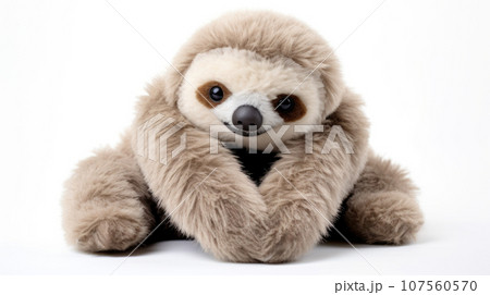 sloth Soft toy on a white background, cut Slow Lori 107560570