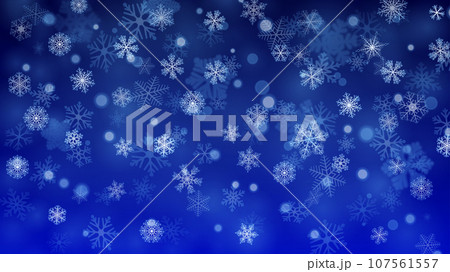 Christmas background of falling snowflakes Christmas background of falling snowflakes 107561557
