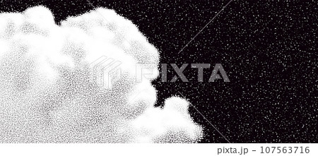 Halftone Sky with Clouds. Black and White...のイラスト素材 [107563716] - PIXTA