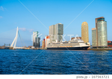 Rotterdam. Spectacular Skylines, Captivating Beauty of Rotterdam's City Center Revealed. 107563721
