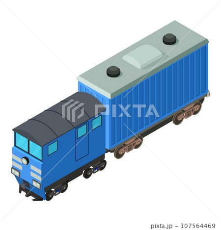 Train transportation icon. Isometric illustration of train transportation vector icon for web Train transportation icon. Isometric illustration of train transportation vector icon for web 107564469