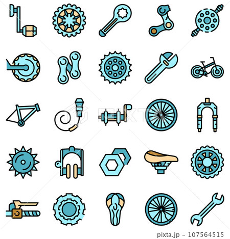 Bicycle repair icons set. Outline set of...のイラスト素材 [107564515] - PIXTA