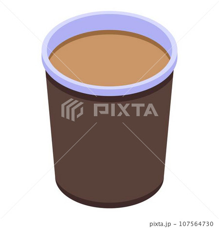 Coffee paper cup icon. Isometric of coffee paper cup vector icon for web design isolated on white background 107564730