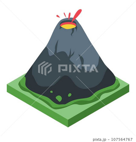 Volcano eruption icon. Isometric of volcano eruption vector icon for web design isolated on white background Volcano eruption icon. Isometric of volcano eruption vector icon for web design isolated on white background 107564767