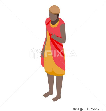 African native woman icon. Isometric of african native woman vector icon for web design isolated on white background 107564790