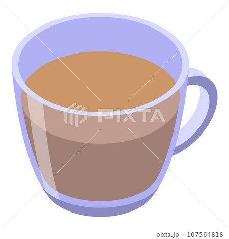 Transparent tea cup icon. Isometric of transparent tea cup vector icon for web design isolated on white background 107564818