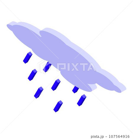 Rain cloud icon. Isometric of rain cloud vector icon for web design isolated on white background Rain cloud icon. Isometric of rain cloud vector icon for web design isolated on white background 107564916