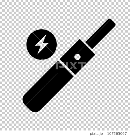 電子煙剪影圖示。電子煙。向量。 107565067