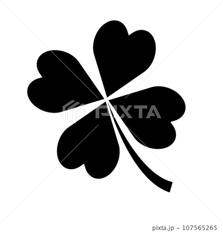四つ葉のクローバー シルエット 四つ葉のクローバー シルエット 107565265