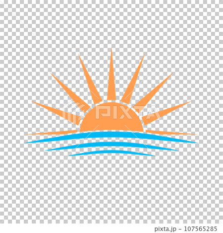 海と日の出 ベクター 107565285