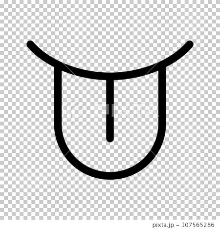 Simple tongue sticking out icon. Akanbe. vector. 107565286