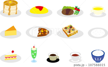 喫茶店　食べ物　イラスト 107566015