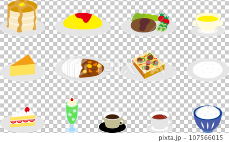 喫茶店　食べ物　イラスト 107566015