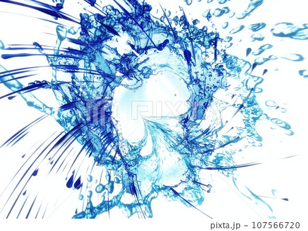 抽象的な青い水しぶきのイラスト 107566720