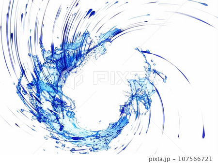 抽象的な青い水しぶきのイラスト 107566721