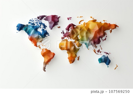 World map design high resolution,empty background. Generative AI 107569250