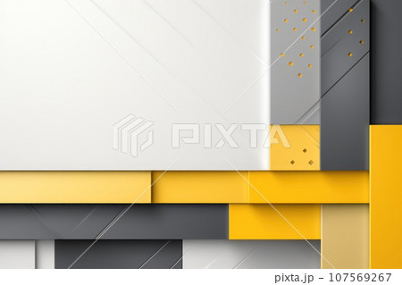 Business slide background gray and yellow.. Generative AI 107569267