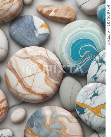 おしゃれな石のイラスト アート（AI生成画像） 107569734