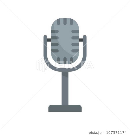 Studio microphone icon. Flat illustration of studio microphone vector icon for web design Studio microphone icon. Flat illustration of studio microphone vector icon for web design 107571174