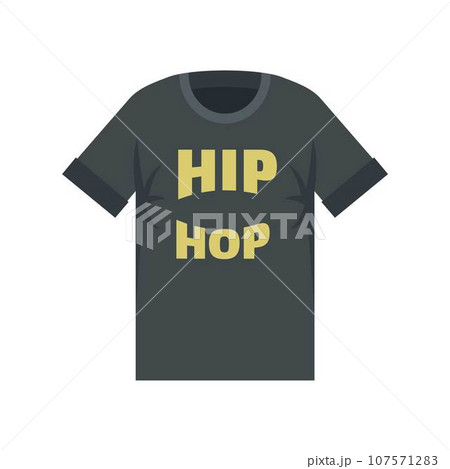 Hip hop tshirt icon. Flat illustration of hip hop tshirt vector icon for web design 107571283