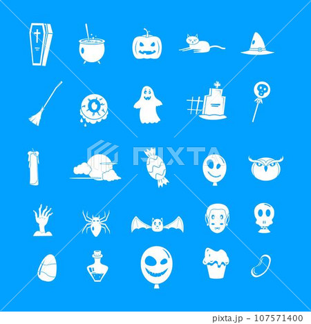 Halloween party icon set. Simple set of halloween party vector icons for web design on white background Halloween party icon set. Simple set of halloween party vector icons for web design on white background 107571400