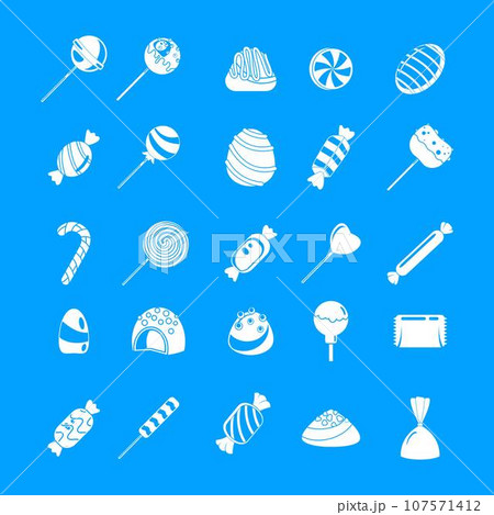 Sweet candy icon set. Simple set of sweet candy vector icons for web design on white background Sweet candy icon set. Simple set of sweet candy vector icons for web design on white background 107571412