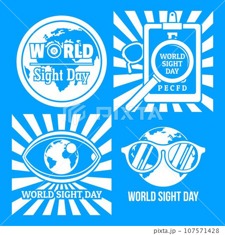 International sight day banner set. Simple illustration of international sight day vector banner set for web design 107571428