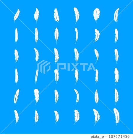 Ink feather icon set. Simple set of ink feather vector icons for web design isolated on white background 107571456