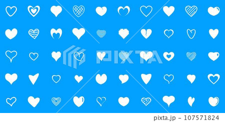Heart shapes icons set. Simple illustration of 50 heart shapes vector icons for web 107571824