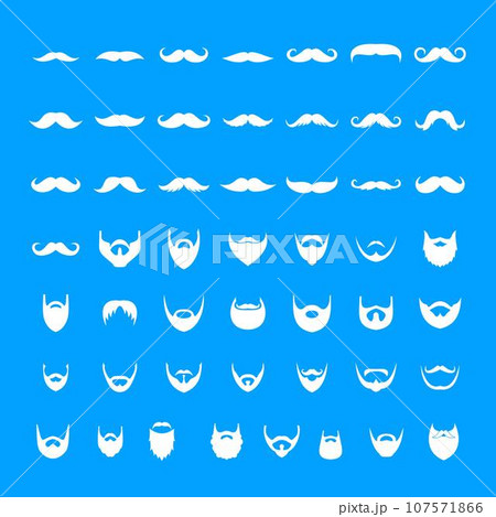 Mustache and beard icons set. Simple illustration of 50 mustache and beard vector icons for web 107571866