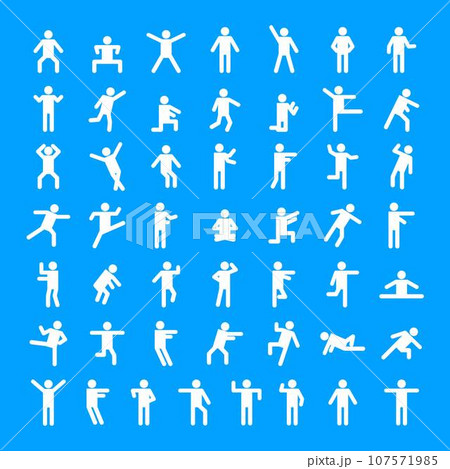 Man people stick icon set. Simple illustration of 50 man people stick vector icons for web 107571985
