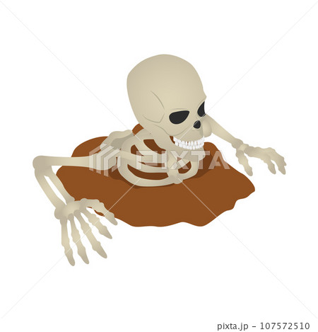 Skeleton ground icon. Isometric of skeleton...のイラスト素材 [107572510] - PIXTA