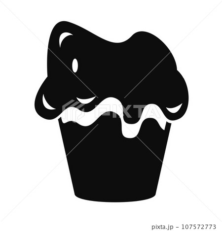 Halloween cake icon. Simple illustration of halloween cake vector icon for web design isolated on white background 107572773