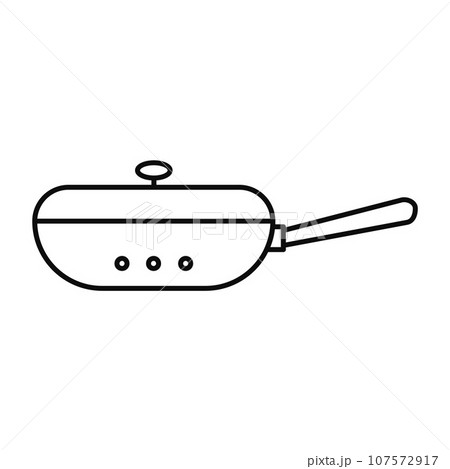 Closed fry pan icon. Outline closed fry pan vector icon for web design isolated on white background Closed fry pan icon. Outline closed fry pan vector icon for web design isolated on white background 107572917