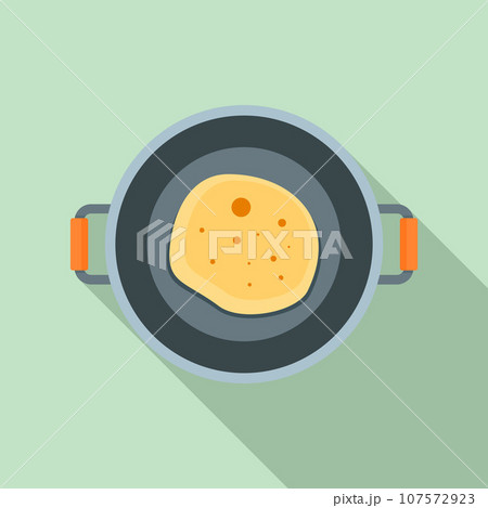 Fry food pan icon. Flat illustration of fry food pan vector icon for web design 107572923