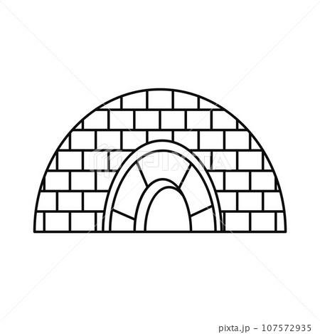 Icehouse icon. Outline illustration of icehouse vector icon for web design isolated on white background Icehouse icon. Outline illustration of icehouse vector icon for web design isolated on white background 107572935