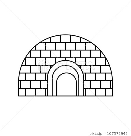 Igloo icon. Outline illustration of igloo vector icon for web design isolated on white background Igloo icon. Outline illustration of igloo vector icon for web design isolated on white background 107572943