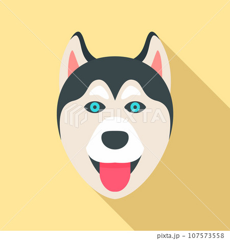 Husky dog head icon. Flat illustration of husky dog head vector icon for web design Husky dog head icon. Flat illustration of husky dog head vector icon for web design 107573558