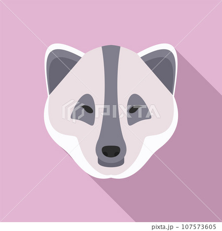 Polar fox icon. Flat illustration of polar fox vector icon for web design 107573605