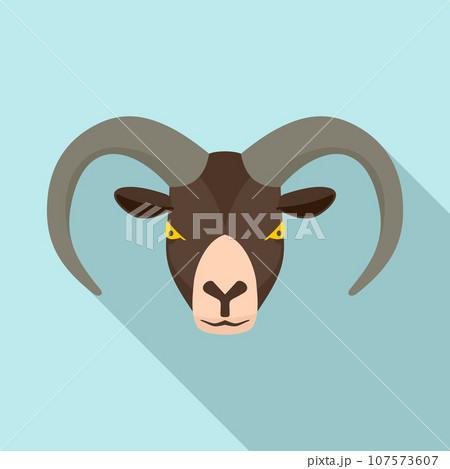 Ram head icon. Flat illustration of ram head vector icon for web design 107573607