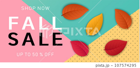 Autumn fall sale concept background. Realistic illustration of autumn fall sale vector concept background for web design Autumn fall sale concept background. Realistic illustration of autumn fall sale vector concept background for web design 107574295