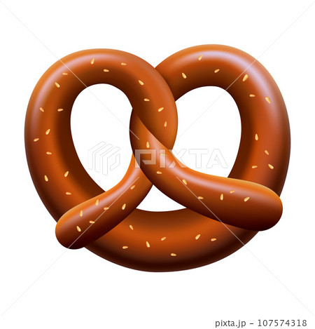 Fresh pretzel mockup. Realistic illustration of fresh pretzel vector mockup for web design isolated on white background Fresh pretzel mockup. Realistic illustration of fresh pretzel vector mockup for web design isolated on white background 107574318