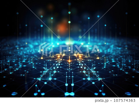 quantum abstract technology background. Hardware quantum form. Future technology. Decoding dna. AI Generative. 107574363