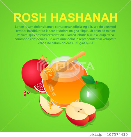 Rosh hashanah concept background. Isometric of rosh hashanah vector concept background for web design 107574439