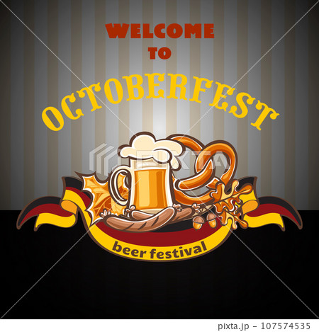 Welcome to octoberfest concept background. Cartoon illustration of welcome to octoberfest vector concept background for web design 107574535