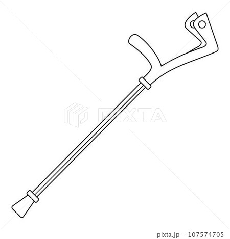 Elbow crutch icon. Outline illustration of elbow crutch vector icon for web design isolated on white background 107574705
