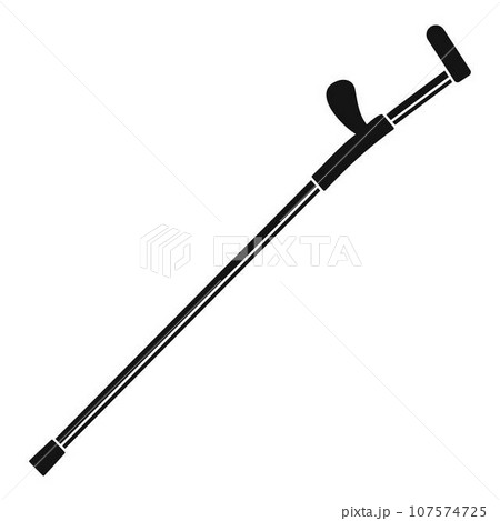 Modern walking stick icon. Simple illustration of modern walking stick vector icon for web design isolated on white background 107574725