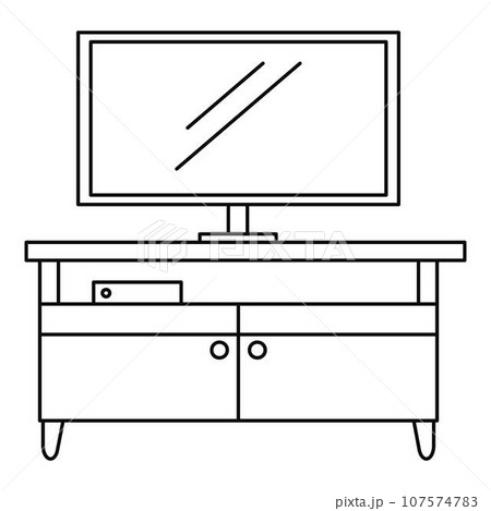 Tv home cinema icon. Outline illustration of tv home cinema vector icon for web design isolated on white background 107574783